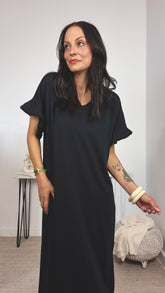 Vestido Manga Volante Negro